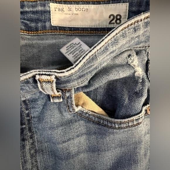 Rag & Bone 28 High Rise Skinny Ankle West Marin Classic Blue Denim Jeans - Picture 11 of 14